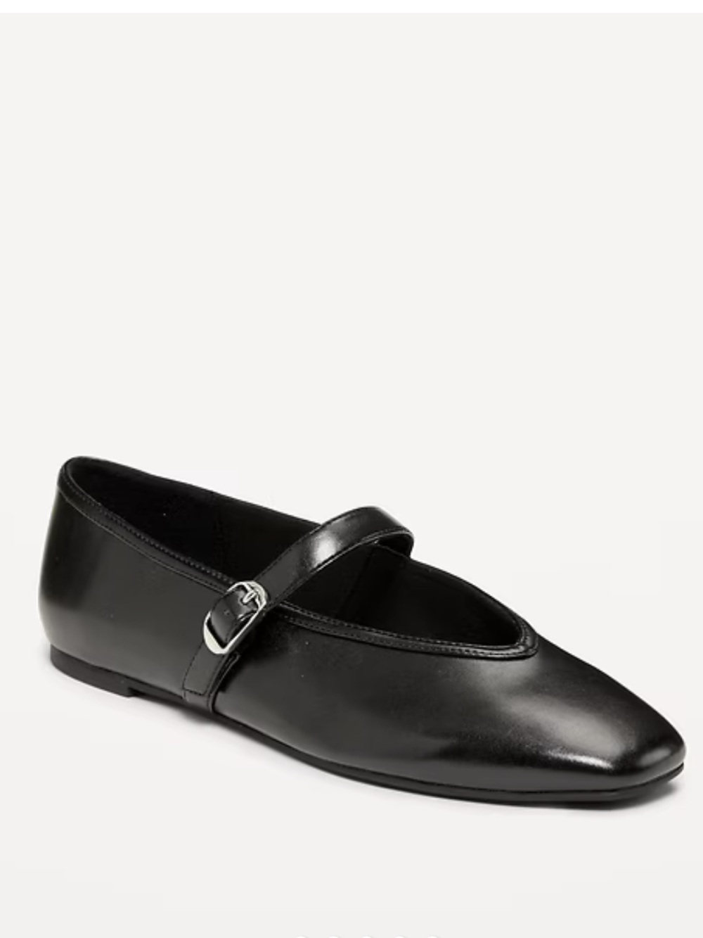 Old Navy Black Jack Mary Jane Ballet Flats Square Toe Adjustable Strap Size 8 - Picture 3 of 9